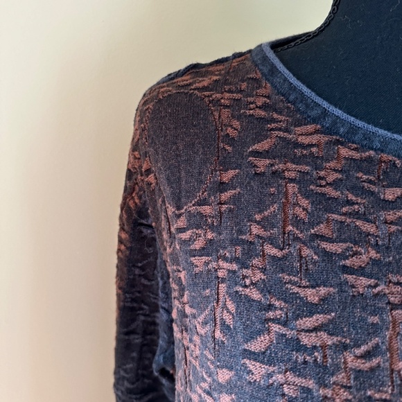 *PATRIZIA LUCA* Blue x Orange Long Sleeve Top Size L/XL - Picture 3 of 7